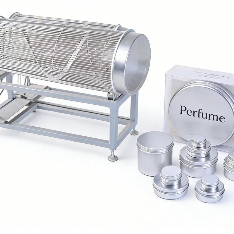 Linia produkcyjna metalowych pudełek do perfum w butelkach